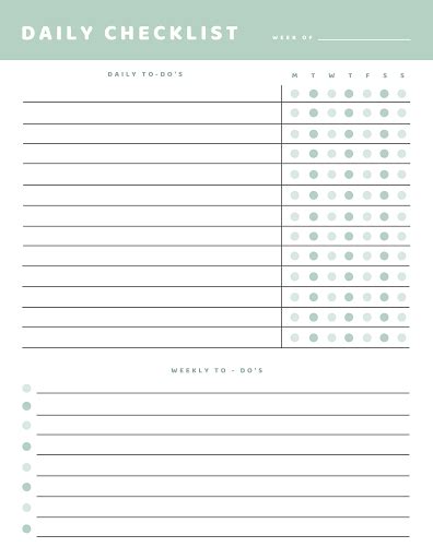 daily checklist template customize  picmonkey