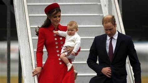 william and kate arrive in new zealand with prince george bbc news