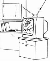 Tv Coloring Pages Coloringtop sketch template