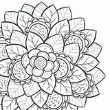 Flower Abstract Coloring Pages Getdrawings Cool sketch template