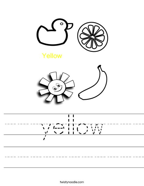 printable color yellow worksheets printable word searches