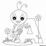 Letter Ant Alphabet Worksheets Animal Printable Coloring Pages Print Kids sketch template