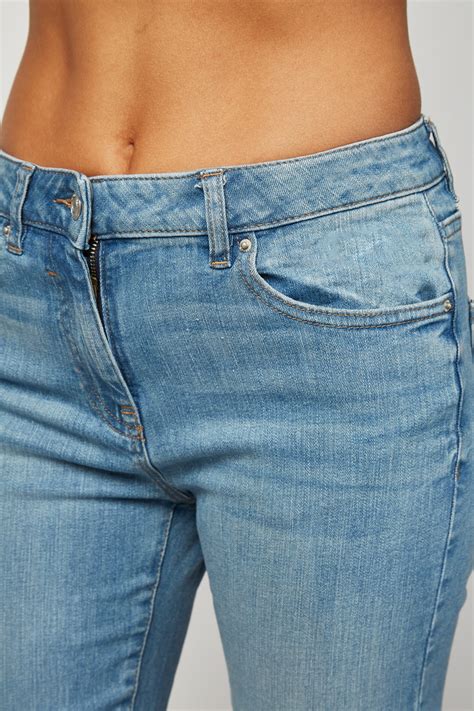 waist straight crop jeans