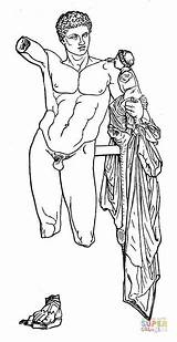 Hermes Diosa Dionysus Supercoloring Infant Coquetear Botticelli sketch template