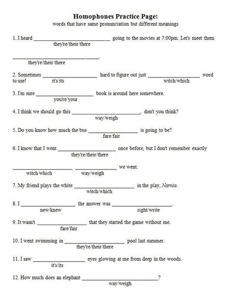 homeschool printable worksheets grammar homophones worksheets