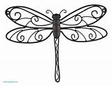 Dragonfly Drawing Line Cute Coloring Pages Garden Wing Fly Dragon Template Drawings Wrought Outdoor Simple Wall Templates Iron Whimsical Getdrawings sketch template