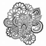 Patterns Indian Paisley Coloring Pages Designs Pattern Mandala Easy Henna Flower Fashion Tribal Clip sketch template