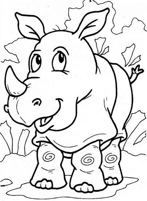 rhino coloring pages  kids