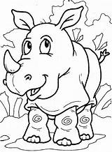 Rhino Coloring Rhinoceros sketch template