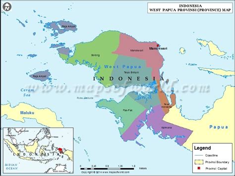 west papua map map  west papua province indonesia