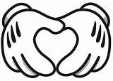 Mickey Mouse Hands Disney Hand Heart Clipart Minnie Clip Svg Manos Gloves Scrapbook Mano Printable Diy Glove Cliparts Template Stencil sketch template