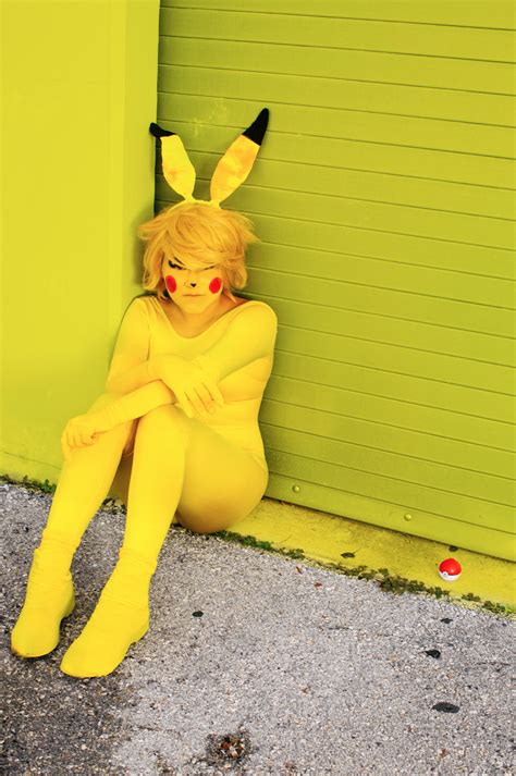 a super easy diy pikachu pokemon costume using a yellow unitard from we