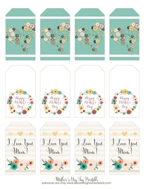 mothers day printable gift tags meaningful gifts