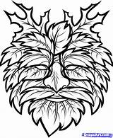 Man Patterns Green Drawing Draw Step Greenman Wood Carving Pyrography Burning Drawings Faces Stencil Stencils Clipart Pattern Tree Woodcarving Engraving sketch template