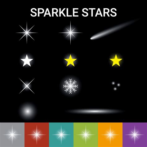 sparkle stars effect  vector art  vecteezy