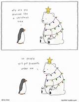 Liz Christmas Comics Climo Funny Lizclimo Tumblr Animal Luck Good Penguin Bear Comic Cute Polar Wonderfully Witty Tree Panda 動物 sketch template