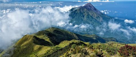 major mountains  indonesia rinjani gunung lombok wisata pemandangan