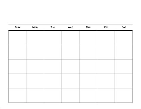 blank  week calendar printable