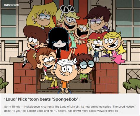 according to new york post the loud house beats spongebob the loud house know your meme