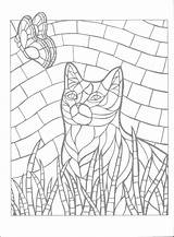 Mosaic Coloring Pages Animal Color Mystery Number Kids Animals Cat Printable Print Butterfly Mosaics Glass Stained Patterns Getcolorings Getdrawings Books sketch template