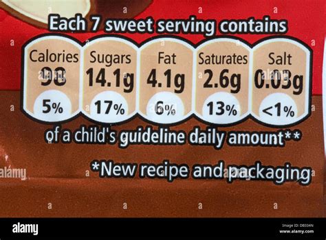 sweet serving    childs guideline daily amount stock photo  alamy