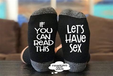 if you can read this lets have sex socks funny novelty