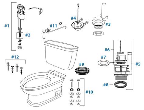 toto carrollton toilet replacement parts