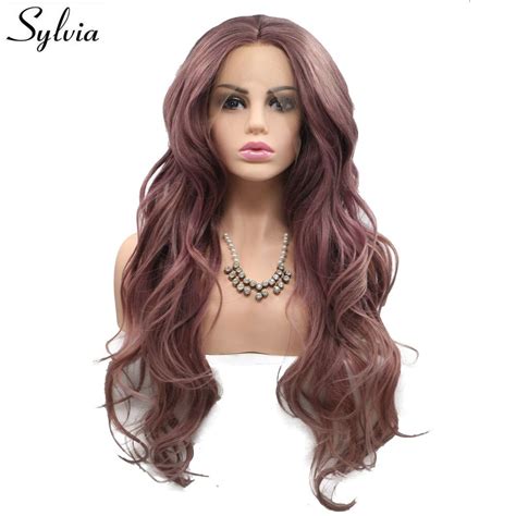 Buy Sylvia Long Wavy Hair Smoke Pink Synthetic Lace