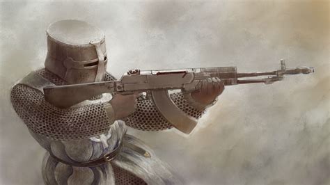 wallpaper knight weapon soldier marksman machine gun