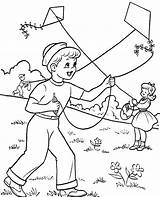 Flying Kites Coloring Children Drawing Kids Print Childre Pages Colouring Getdrawings sketch template