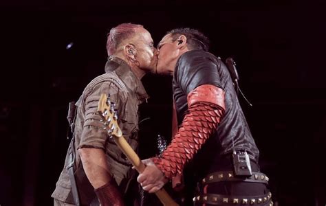 see rammstein members kiss onstage in russia to protest anti lgbtq laws