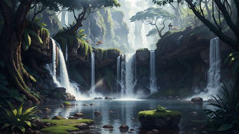 nature background waterfall  image  pixabay