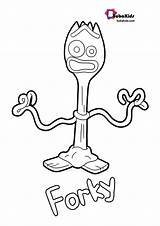 Forky Toy Story Coloring Pages Bubakids Kids Creative Halloween Google Buzz Popular sketch template