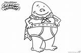 Underpants Captain Coloring Pages Line Drawing Cute Printable Color Print Kids sketch template