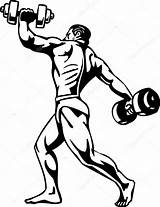 Vector Bodybuilding Powerlifting Stock Illustration Clipart Depositphotos Clip Digital Weightlifting Athlete Flexing sketch template