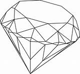 Diamond Drawing Line Outline Gem Clipart Illustration Gemstone Sketch Diamant Drawings Drawn Transparent Simple Cliparts Clip Diamonds Gems Printable Tattoo sketch template
