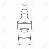 Whiskey Bottle Vodka Outline Getdrawings Drawing sketch template