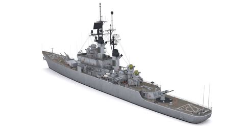 model leahy class guided missile cruiser vr ar  poly cgtrader