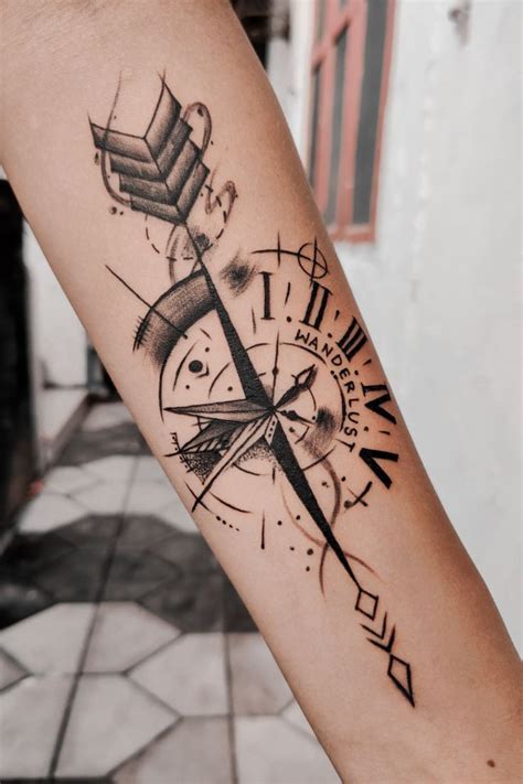 simple forearm compass tattoo designs compass tattoo compass tattoo