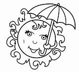 Coloring Umbrella Pages Printable Summer Kids Seasons sketch template