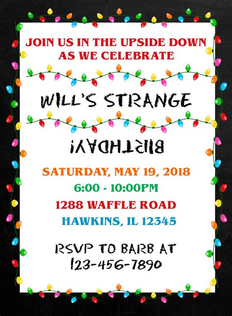 stranger  birthday invitation sweetdesignsbyregan