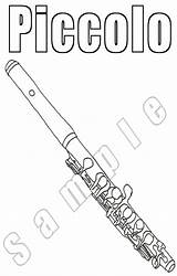 Flute Coloring Digital Pages sketch template