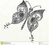 Zentangle Butterfly Paper Preview sketch template