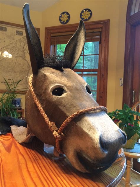 donkey headmask   created  cardboard  paper