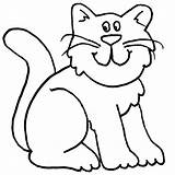 Cat Cartoon Coloring Pages Cute Kitten Funny Drawing Kitty Kids Cats Drawings Clipart Cliparts Papers Baby Color Line Print Library sketch template
