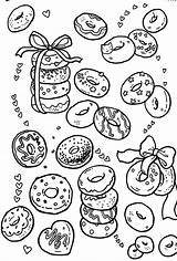 Donuts Kolorowanki Kleurplaten Arteterapia Donats Doughnuts Zeichnungen Malbuch Pinturas Faceis Fofos Chef Kritzel Schattige Eten Tipografías Cocinar Repujado Manos Tiernos sketch template