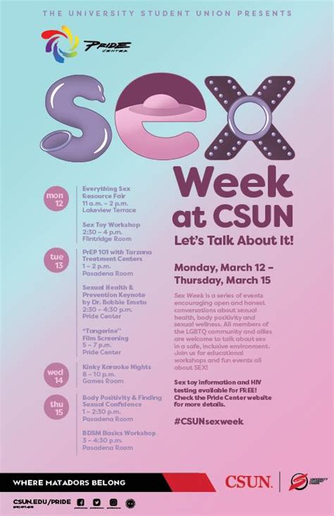 Pride Center Sex Week At Csun California State University Northridge