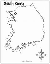 Korea Map South Korean Coloring Blank Country Kids Pages Olympics Winter Learning Geography Paper Fans Printable Olympic Color Several Good sketch template