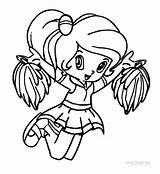 Coloring Cheerleader Pages Cheerleading Printable Girls Cheer Color Kids Print Girl Little Giants Football Sheets Sports York Printables Cute Drawing sketch template