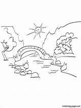 Summer Coloring Pages Scene Getcolorings Landscape sketch template